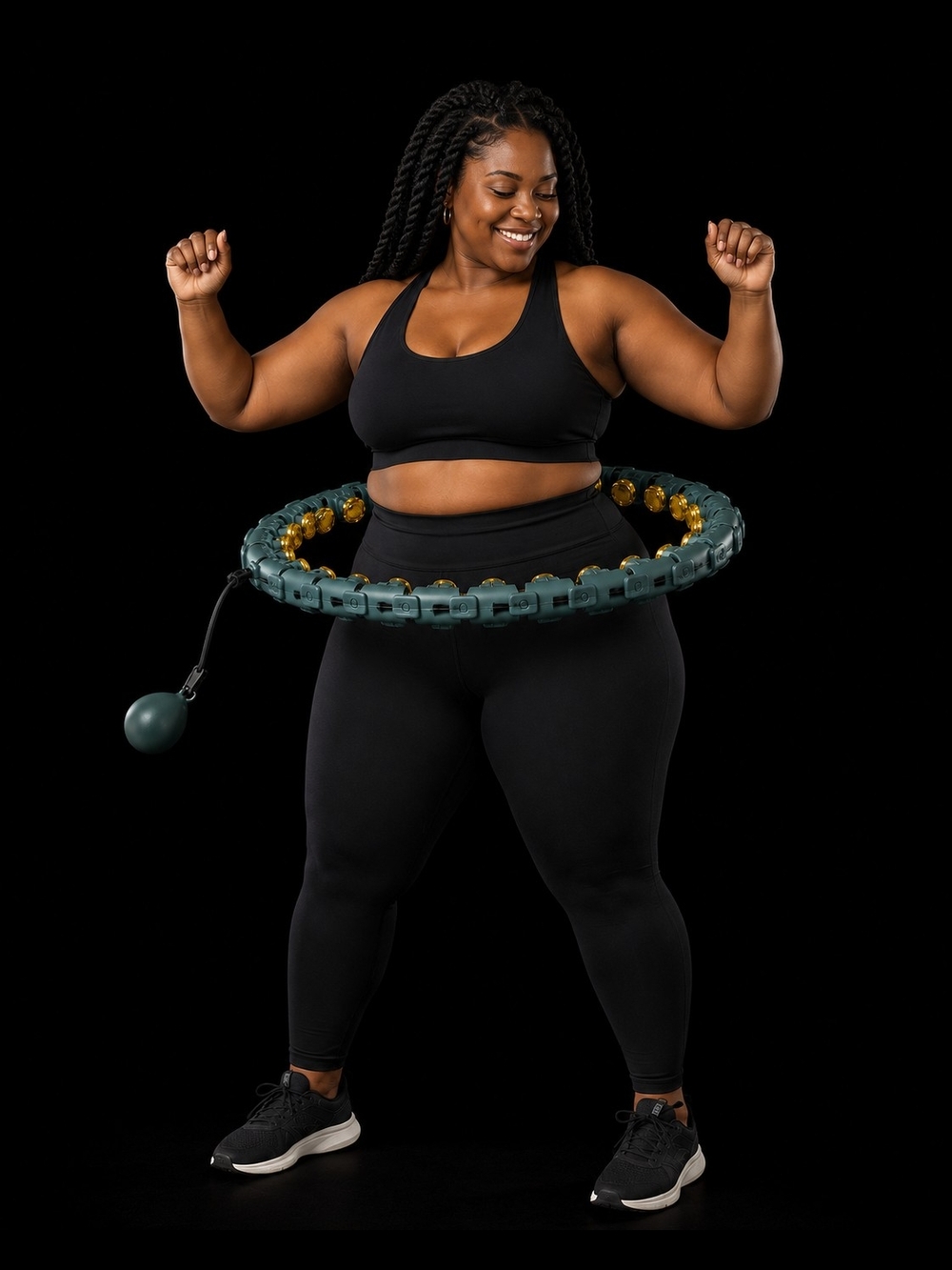 Weighted Smart Fitness Hula Hoop in Teal & Gold